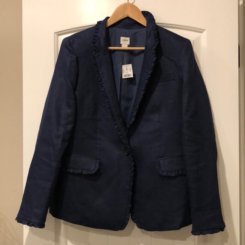 Blue Ruffle Blazer